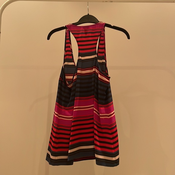 Joie, silk, colourful, striped, racer back tank. Sz S - Picture 3 of 4